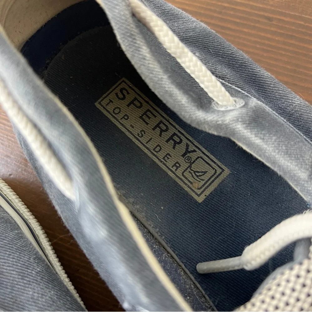 Sperry Gray Boat Shoes with Moccasin Toe and Slip-On Design